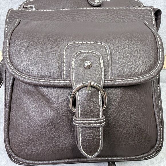 Medium Brown Cross Body Purse with Adjustable Strap Multi Compartments - Picture 14 of 14